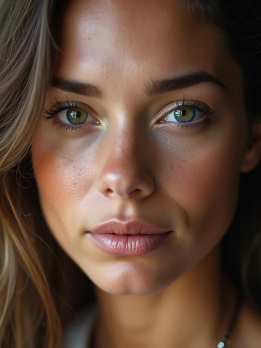 extreme close up portrait of model