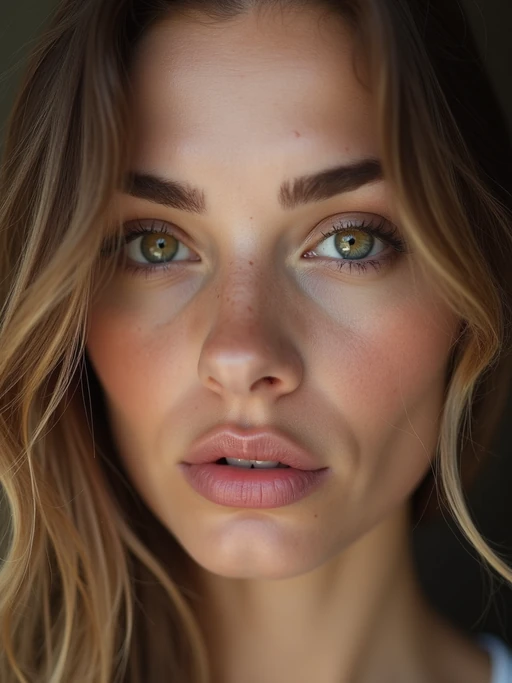 extreme close up portrait of model