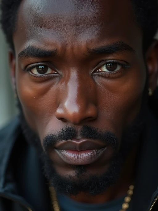extreme close up portrait of model