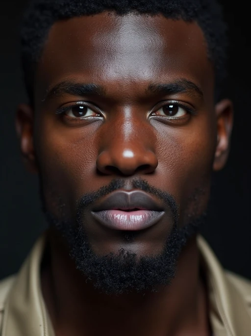 extreme close up portrait of model