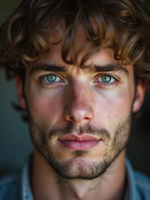 extreme close up portrait of model