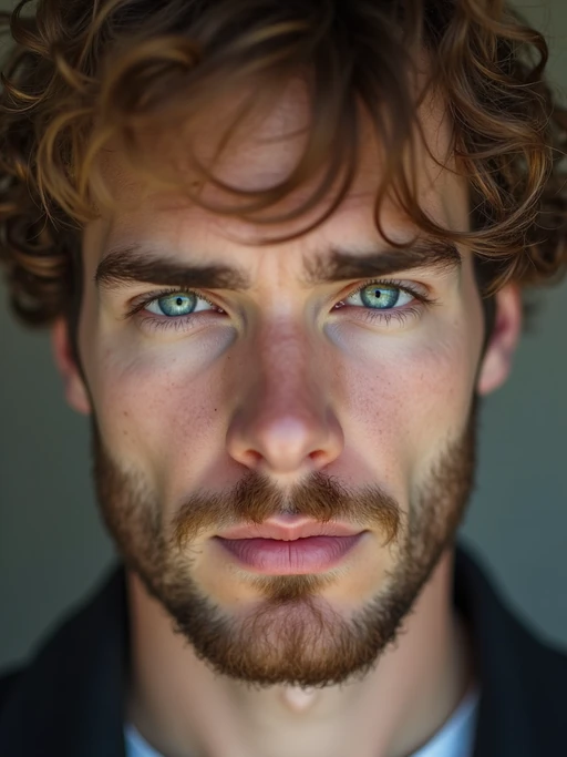 extreme close up portrait of model