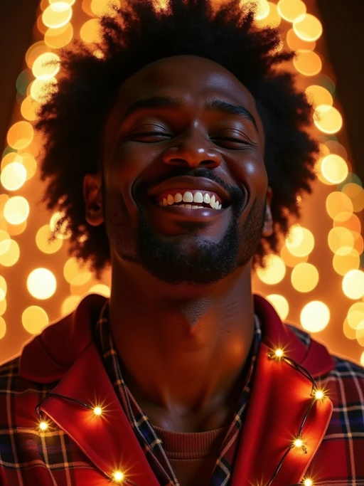a model with if(gender=f){face illuminated by the warm glow of menorah candles} if(gender=m){face with a joyful expression amid festival lights}, capturing the miracle of light that defines this important holiday