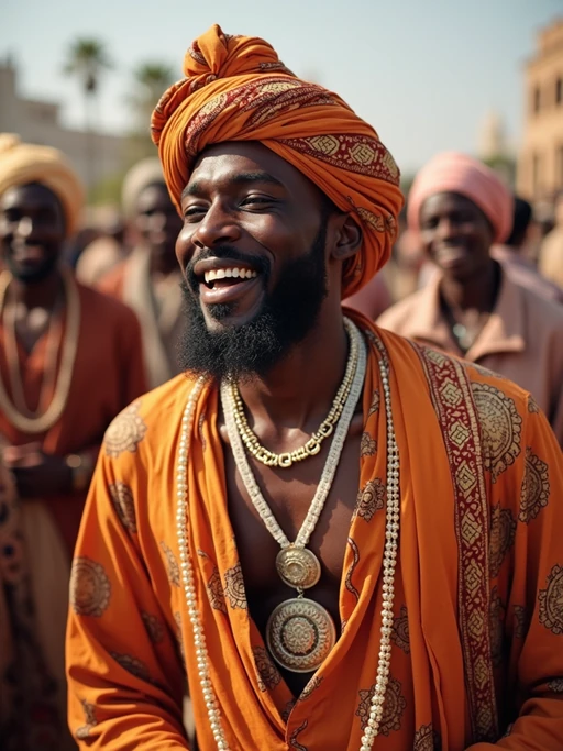 a model in if(gender=f){a modest yet fashionable Eid outfit} if(gender=m){traditional Eid clothes}, capturing their joyful energy during the celebrations, with henna designs and festive decorations