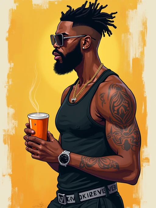 Full body portrait of model as a digital illustration. if(gender=f){Stylized features, artistic rendering} if(gender=m){Graphic style, creative interpretation}. Digital art aesthetic.