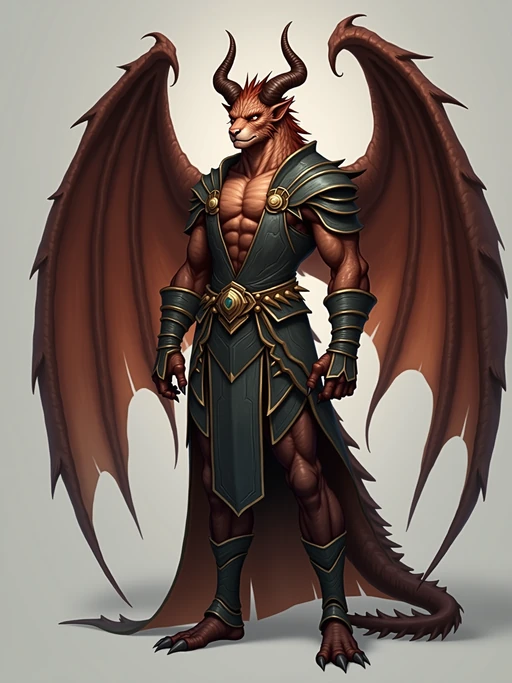 furry character of dragon fursona of model with if(gender=f){graceful dragon features, scaled skin, small horns, and elegant wings} if(gender=m){powerful dragon features, scaled skin, prominent horns, and large wings}, wearing fantasy-inspired clothing, majestic expression, detailed digital furry art style
