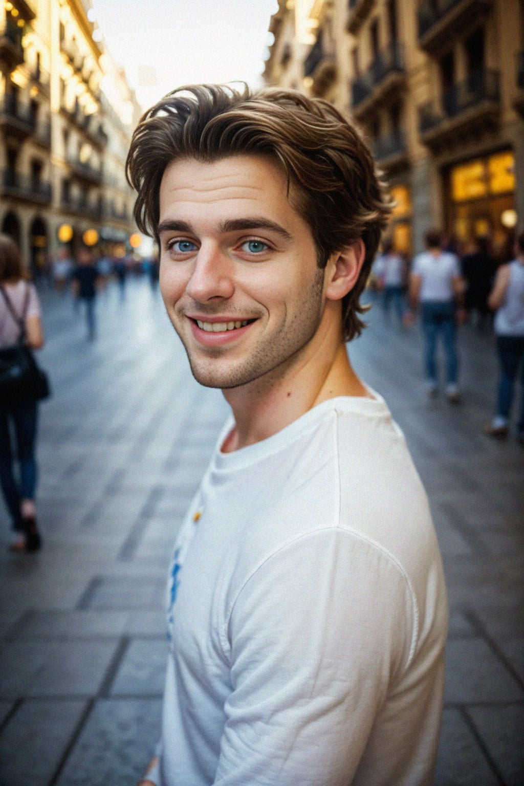 smiling man in Barcelona center