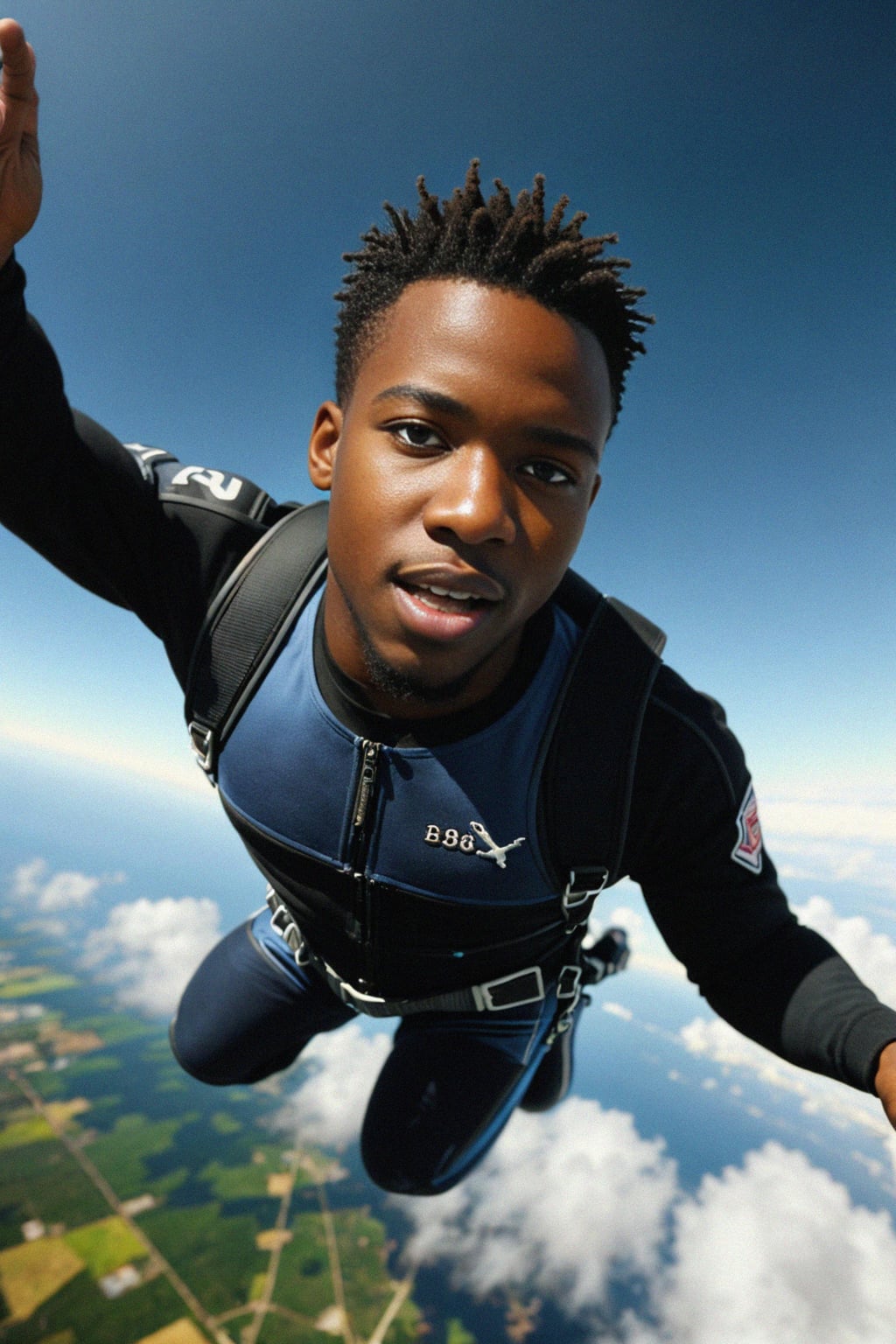 man skydiving in the air