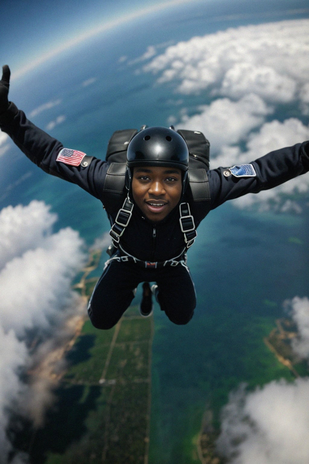 man skydiving in the air