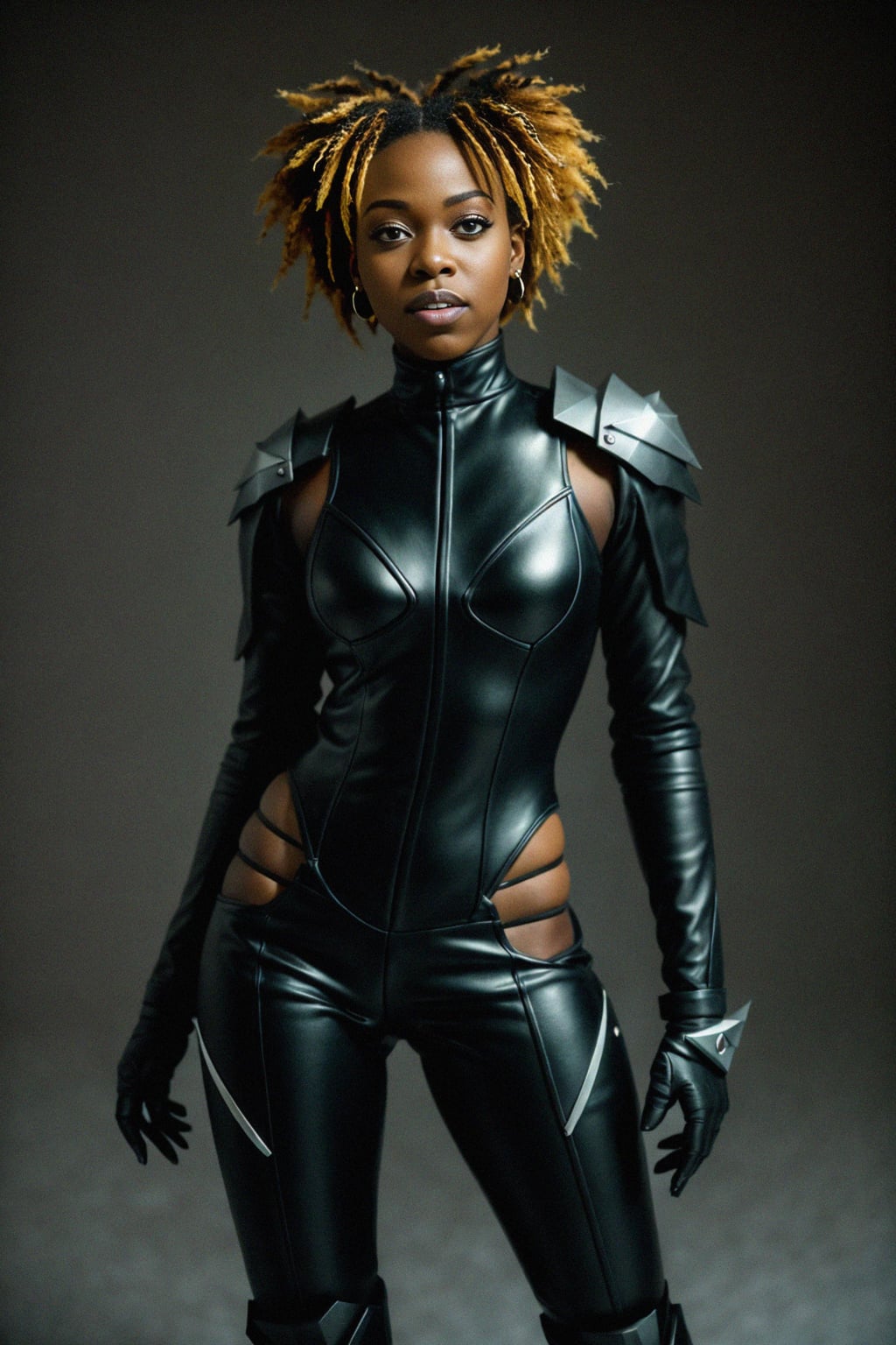 cosplayer woman as cosplay convention, studio lights