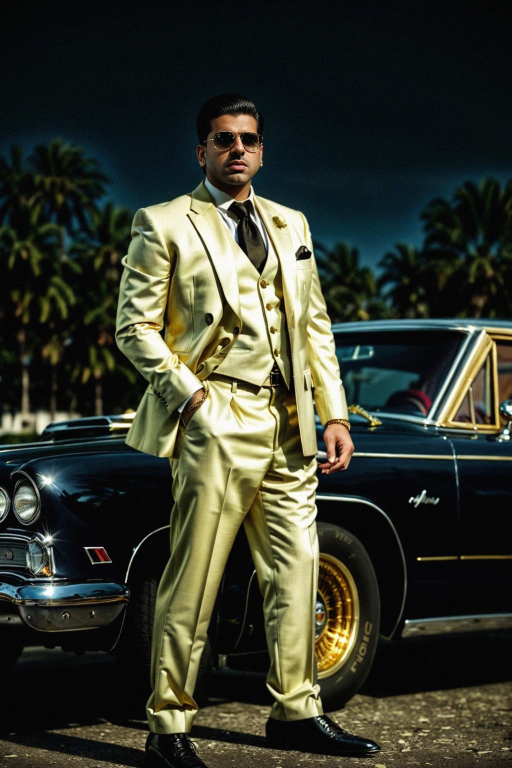 beautiful man as a mobster, mafia, mafia outfit, tailored suits, chunky gold jewelry, mafia aesthetic, flashy, glamorous, luxury, loud, Goodfellas, The Sopranos, Mob Wives, opulence, confidence