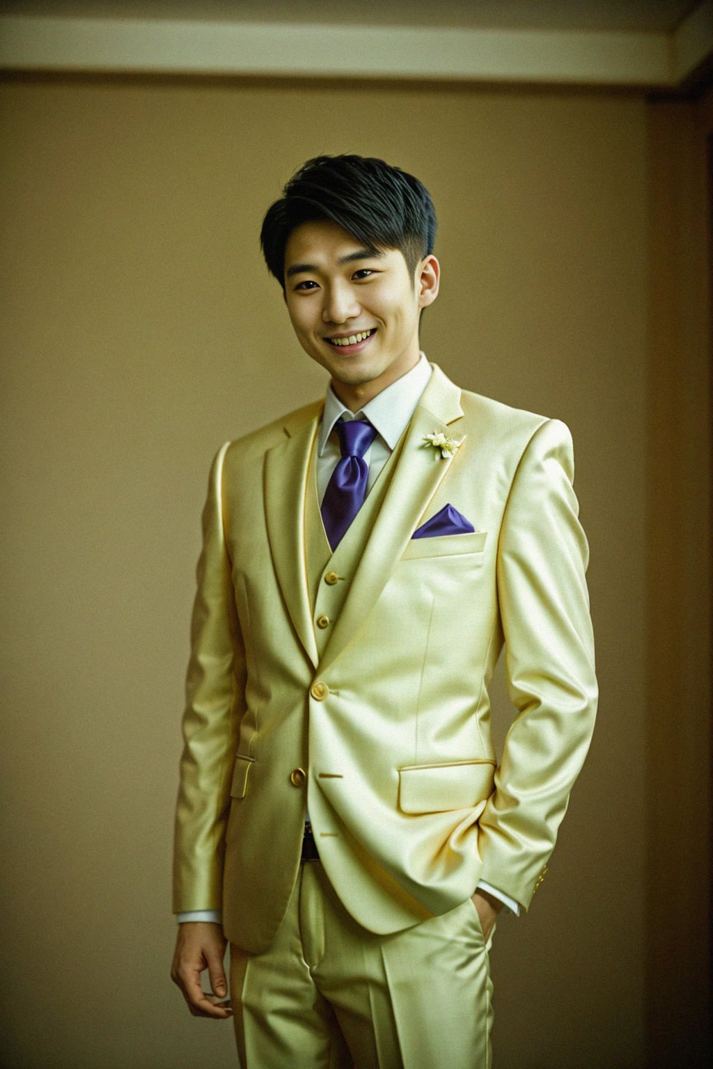 smiling man in wedding photoshoot. bridal style. wedding style. marriage style. wedding  suit.  golden hour