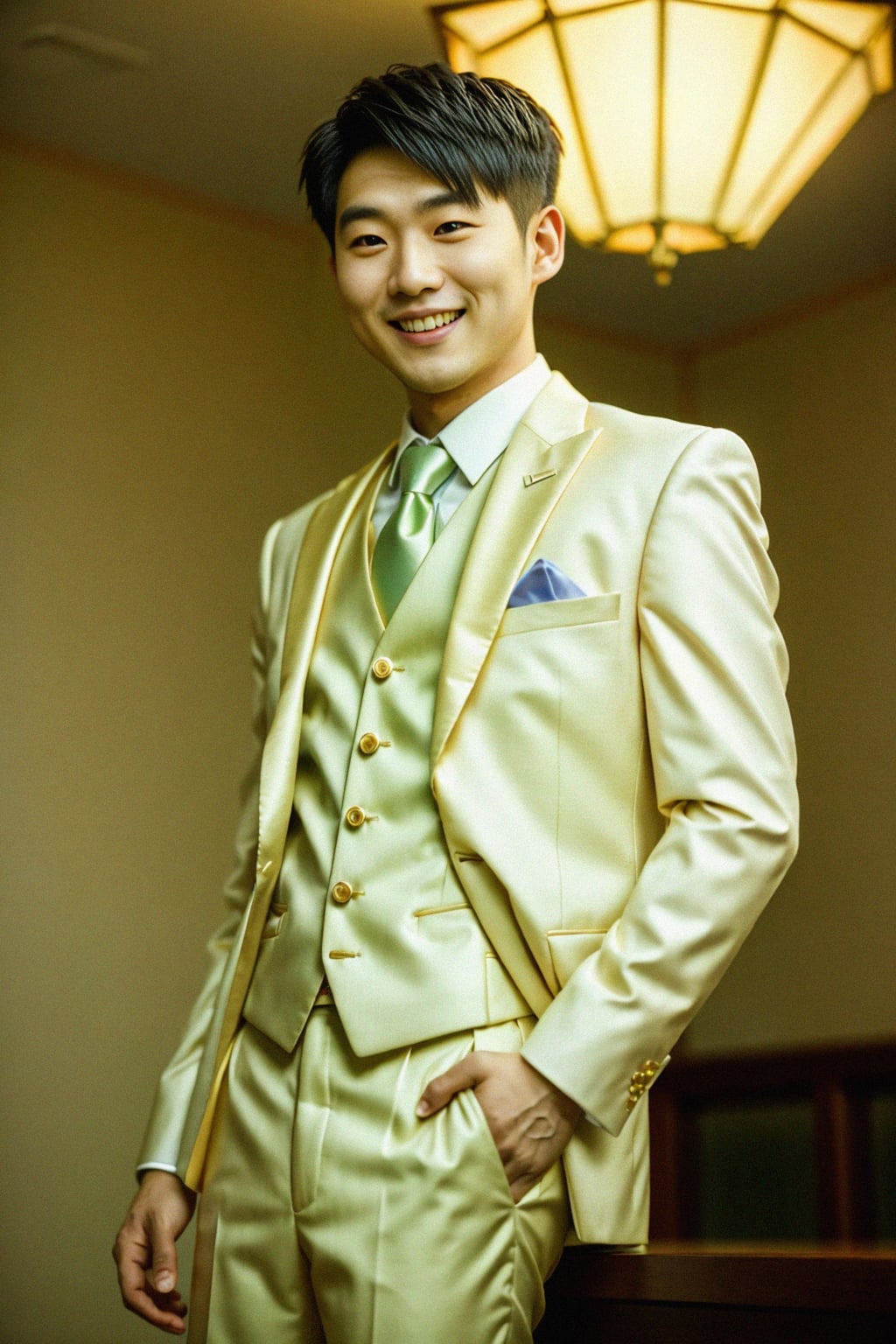 smiling man in wedding photoshoot. bridal style. wedding style. marriage style. wedding  suit.  golden hour