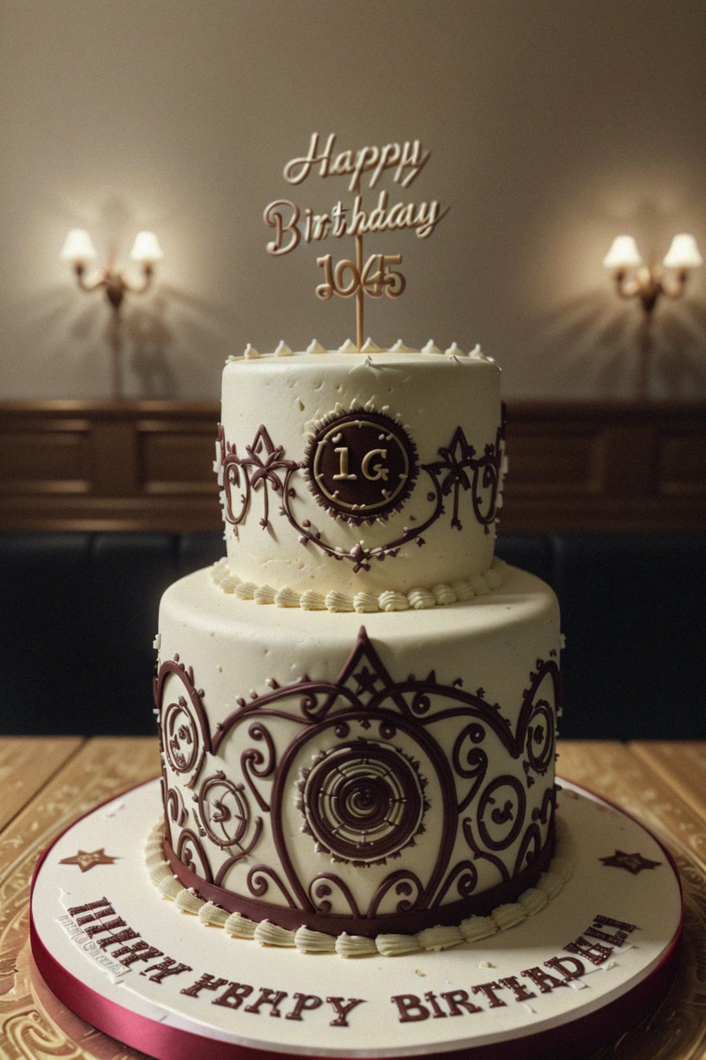 a birthday cake with intricate decorations and personalized details, capturing the artistry and craftsmanship of a specially designed birthday cake