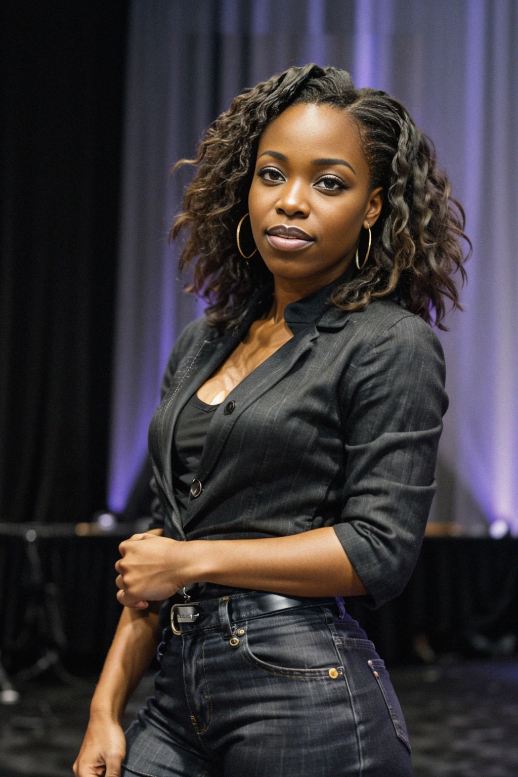 woman as a conference keynote speaker standing on stage at a conference