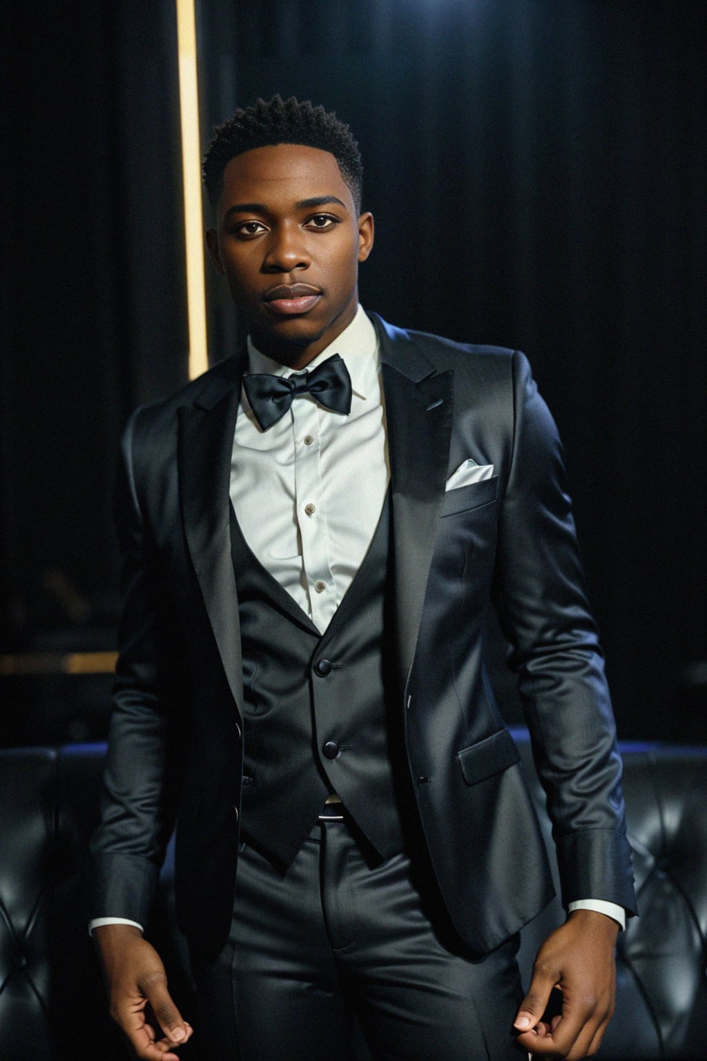 a man wearing  silk suit] in night club, instagram photo, instagram,  fit body'