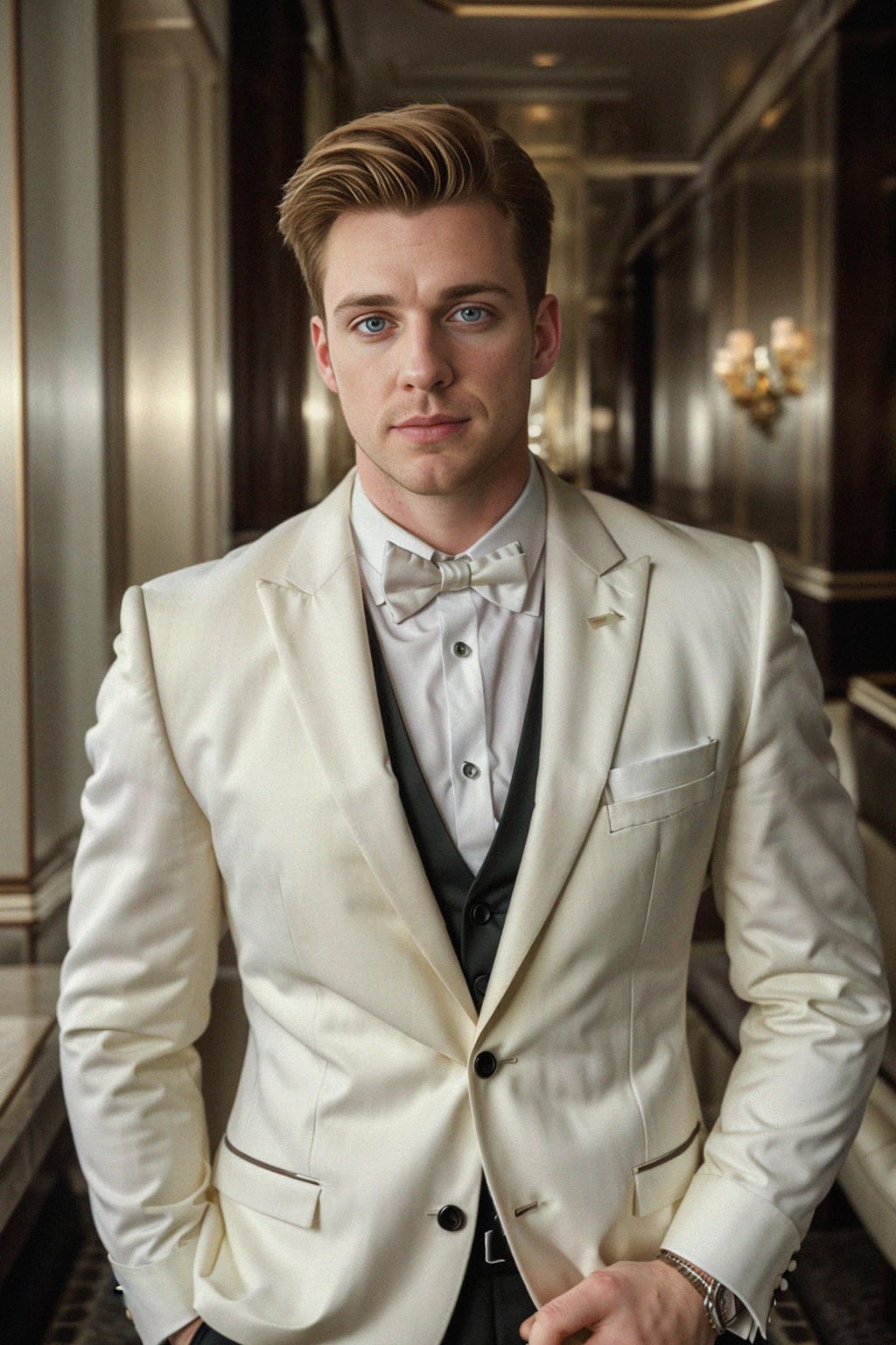 a man wearing  luxurious suit in luxury restaurant, instagram photo, instagram,  fit body