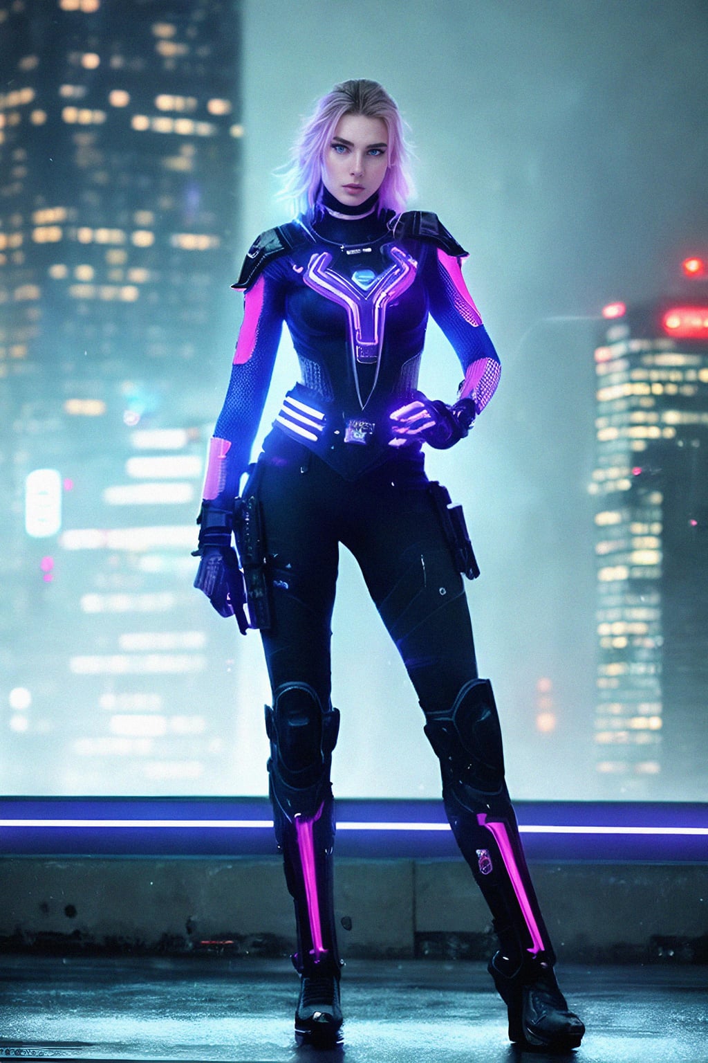 woman as futuristic beautiful cyberpunk police officer, in heavy rainning futuristic tokyo rooftop cyberpunk night, ssci-fi, fantasy, intricate, very very beautiful, elegant, neon light, highly detailed, digital painting, artstation, concept art, soft light, hdri, smooth, sharp focus, illustration, art by tian zi and craig mullins and wlop and alphonse mucha
