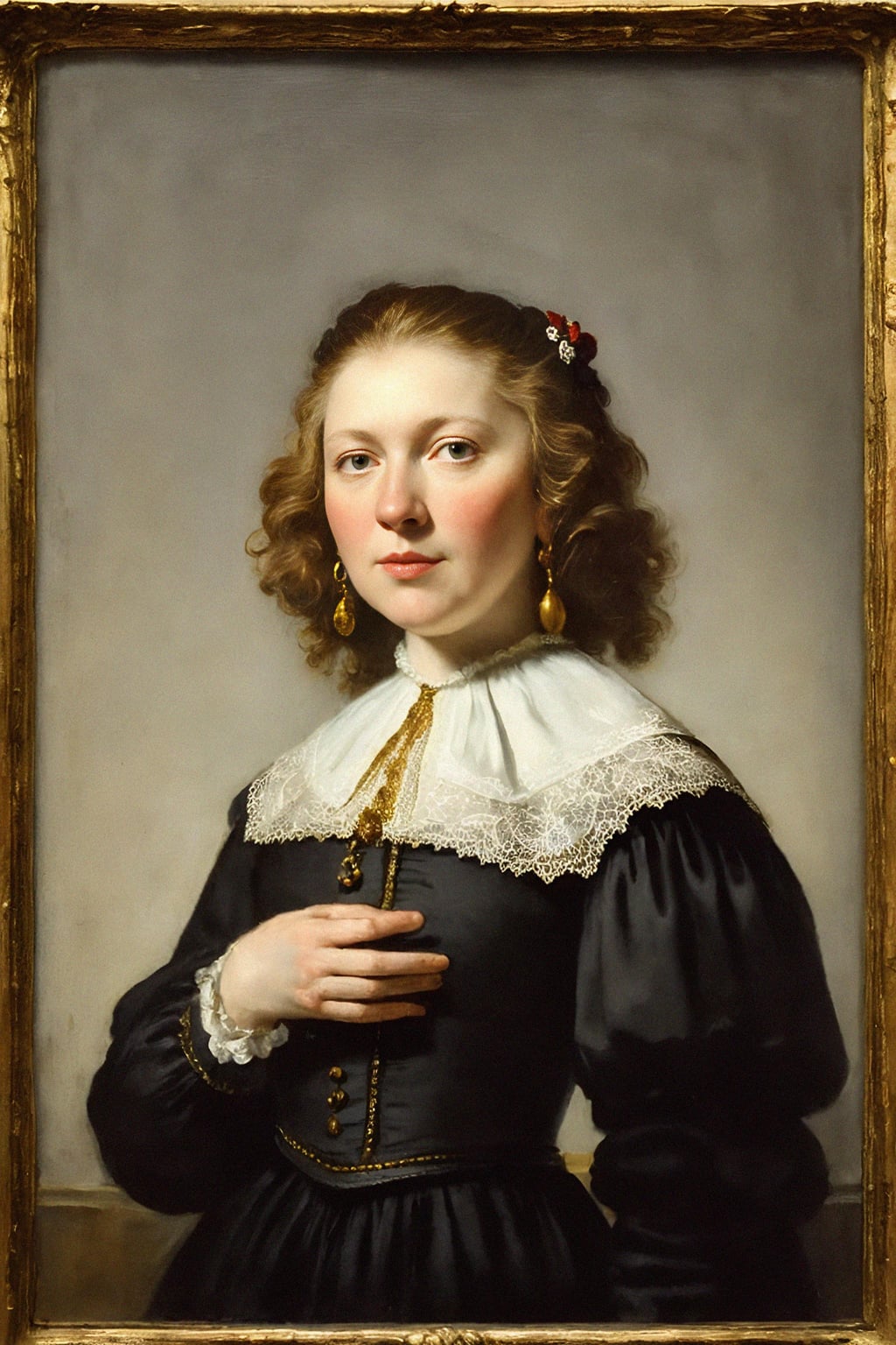 woman by Rembrandt painting. by Rembrandt Harmenszoon van Rijn. Dutch Golden Age painting style. Baroque painting style. fine details