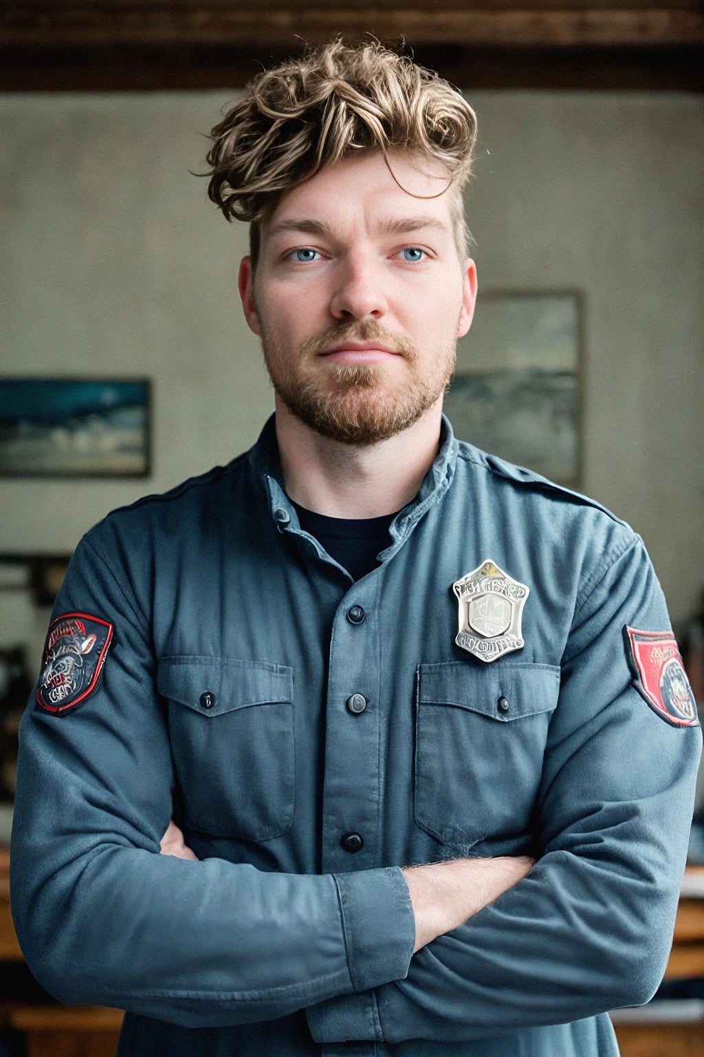 man as a Firefighter. highly detailed