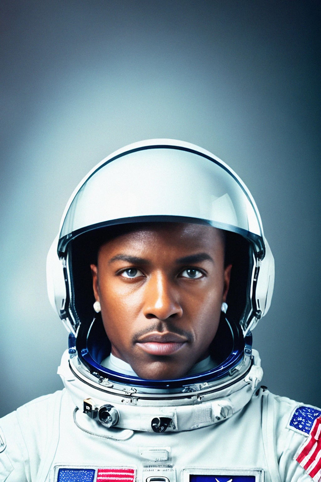 man as NASA Astronaut in space suit