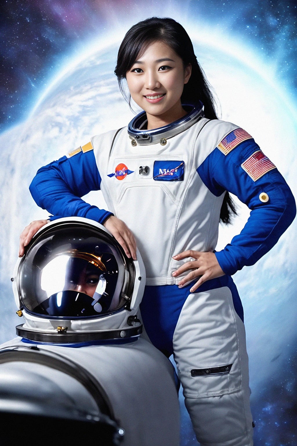 woman as NASA Astronaut in space suit