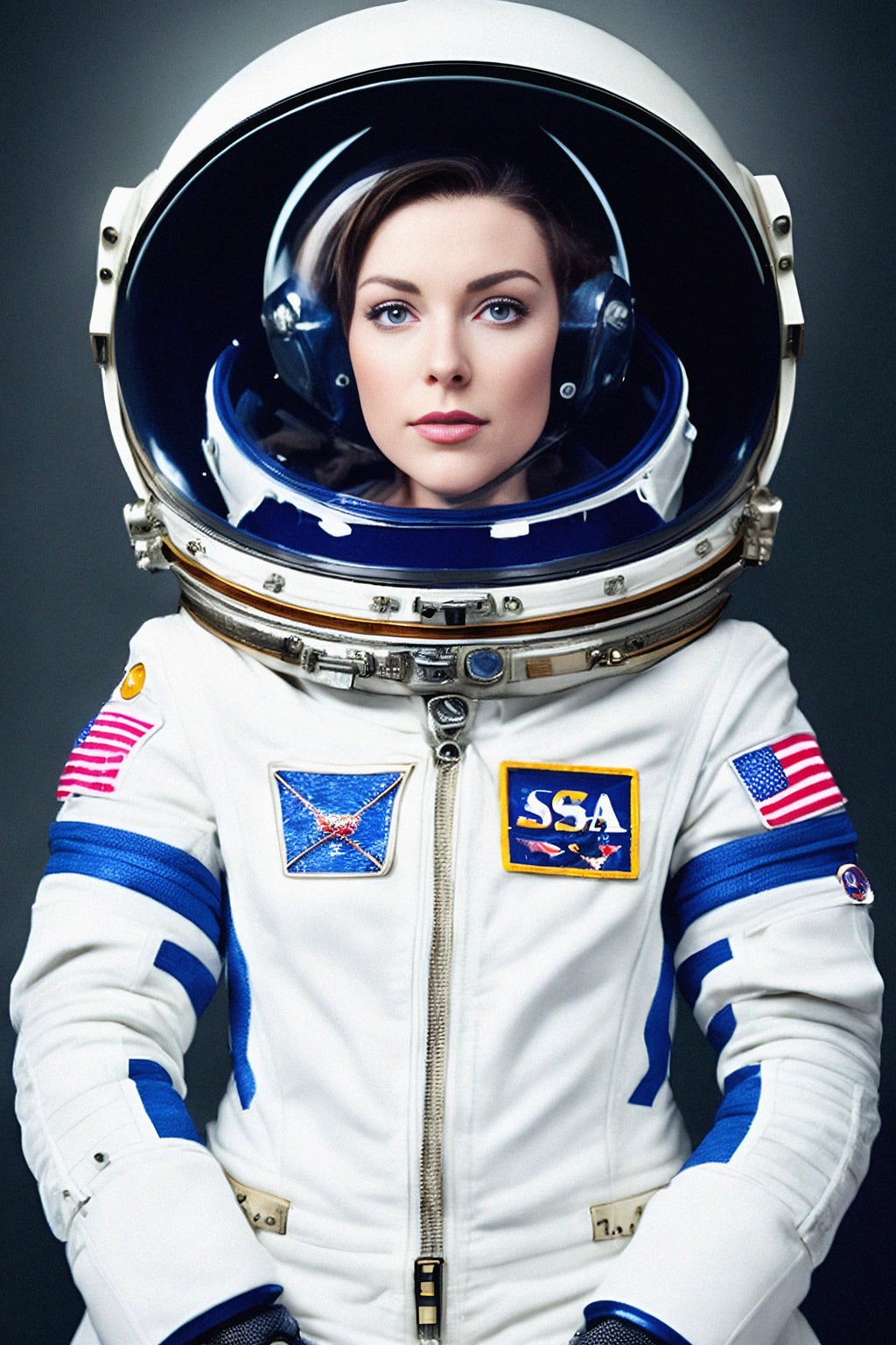 woman as NASA Astronaut in space suit
