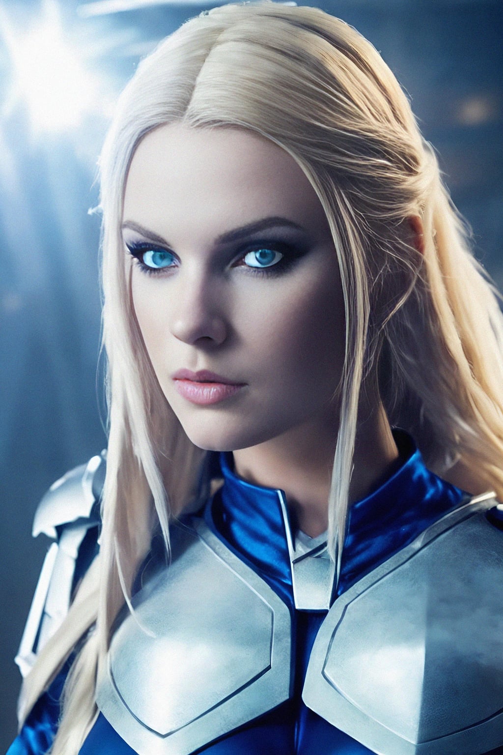 cosplayer woman as cosplay convention, studio lights