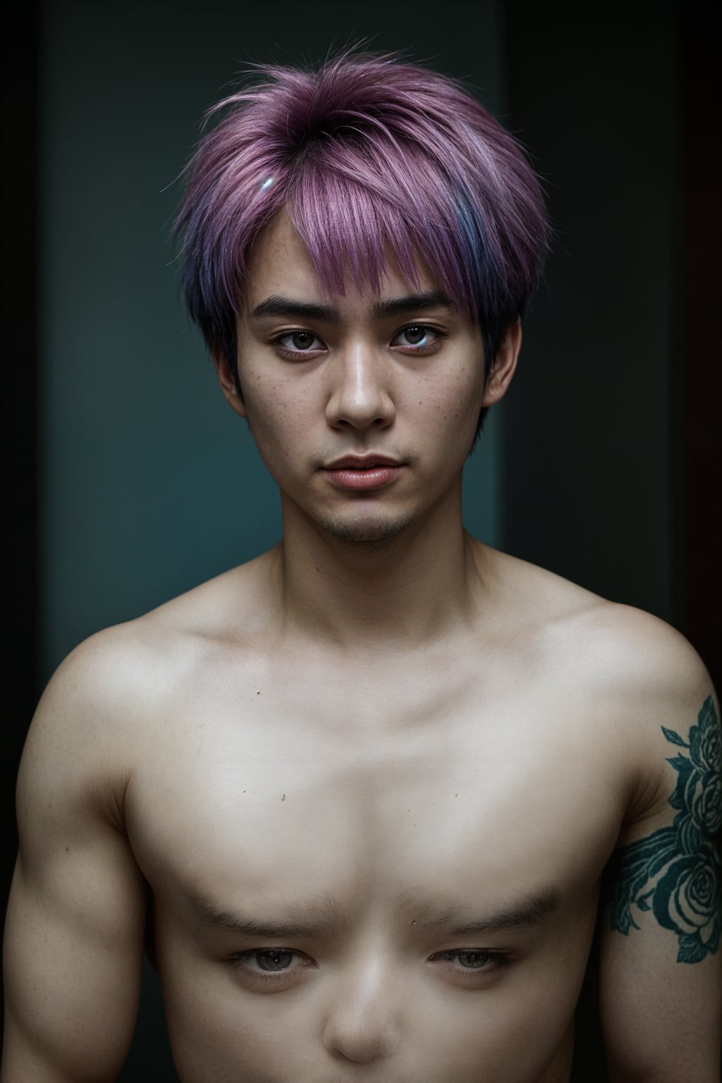 man as a progressive LGBTQ activist feminist with pink or blue hair