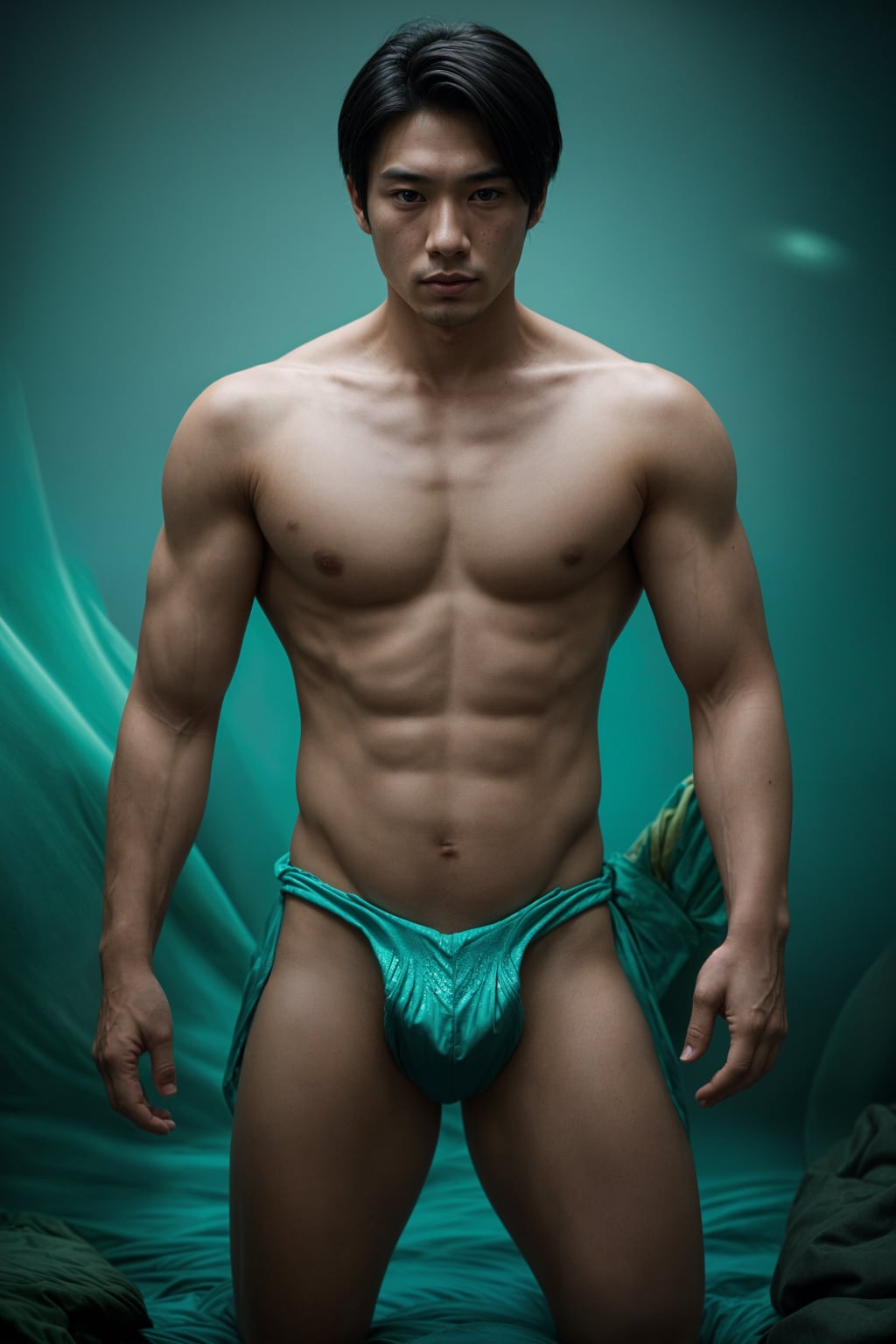 man as a Mermaid the head and upper body of a human and the tail of a fish