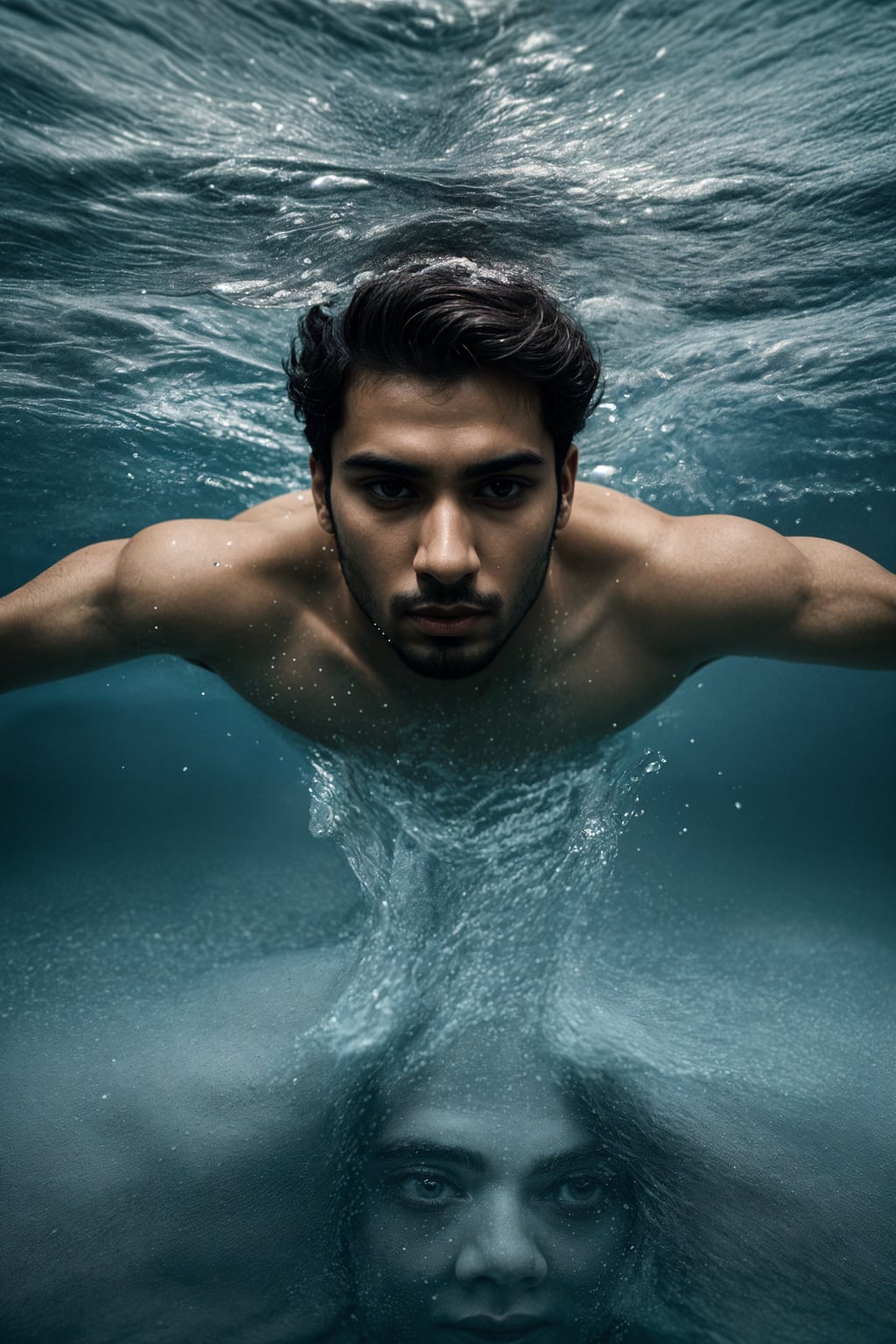 man swimming