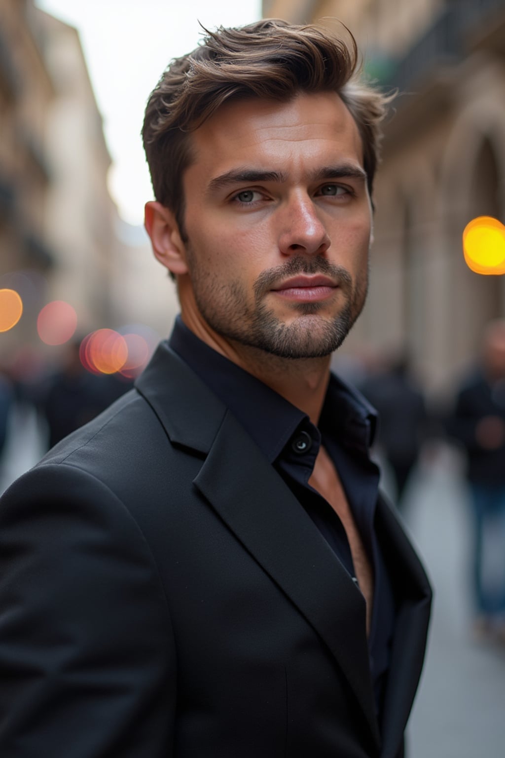 man in Milan, Italy center