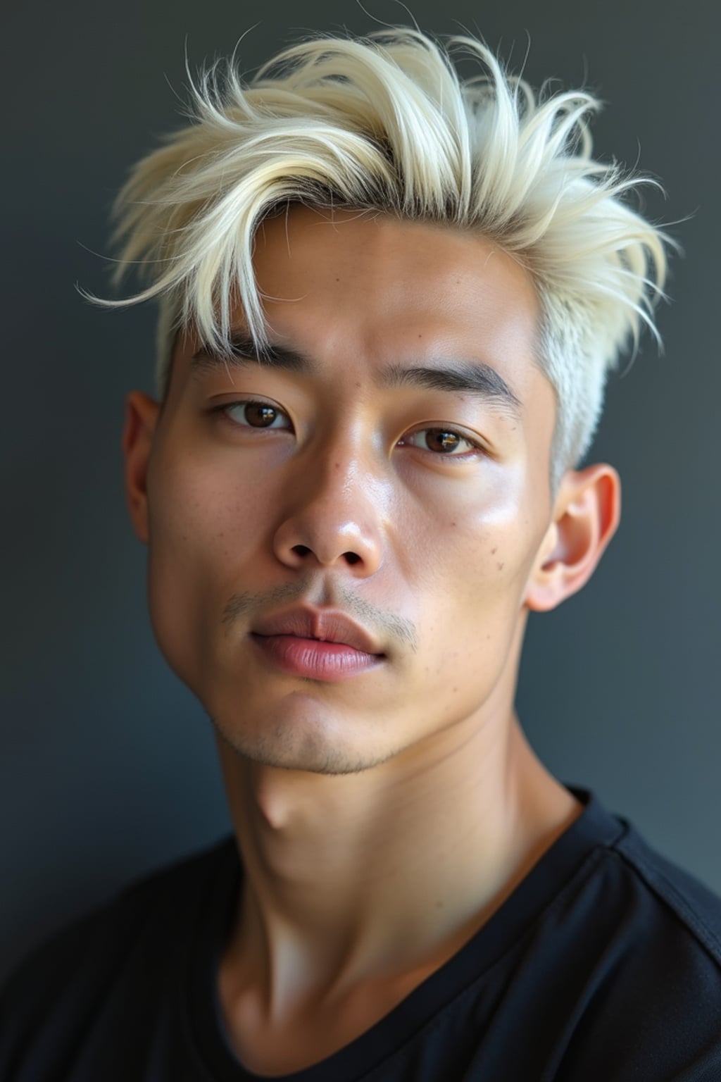 man with platinum blonde hair dyed
