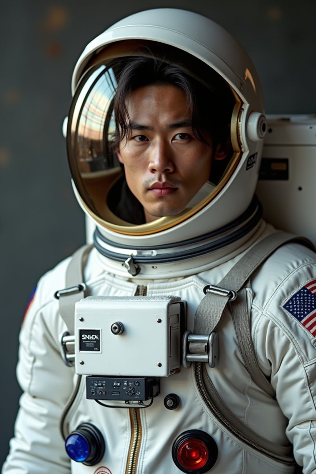 man as NASA Astronaut in space suit