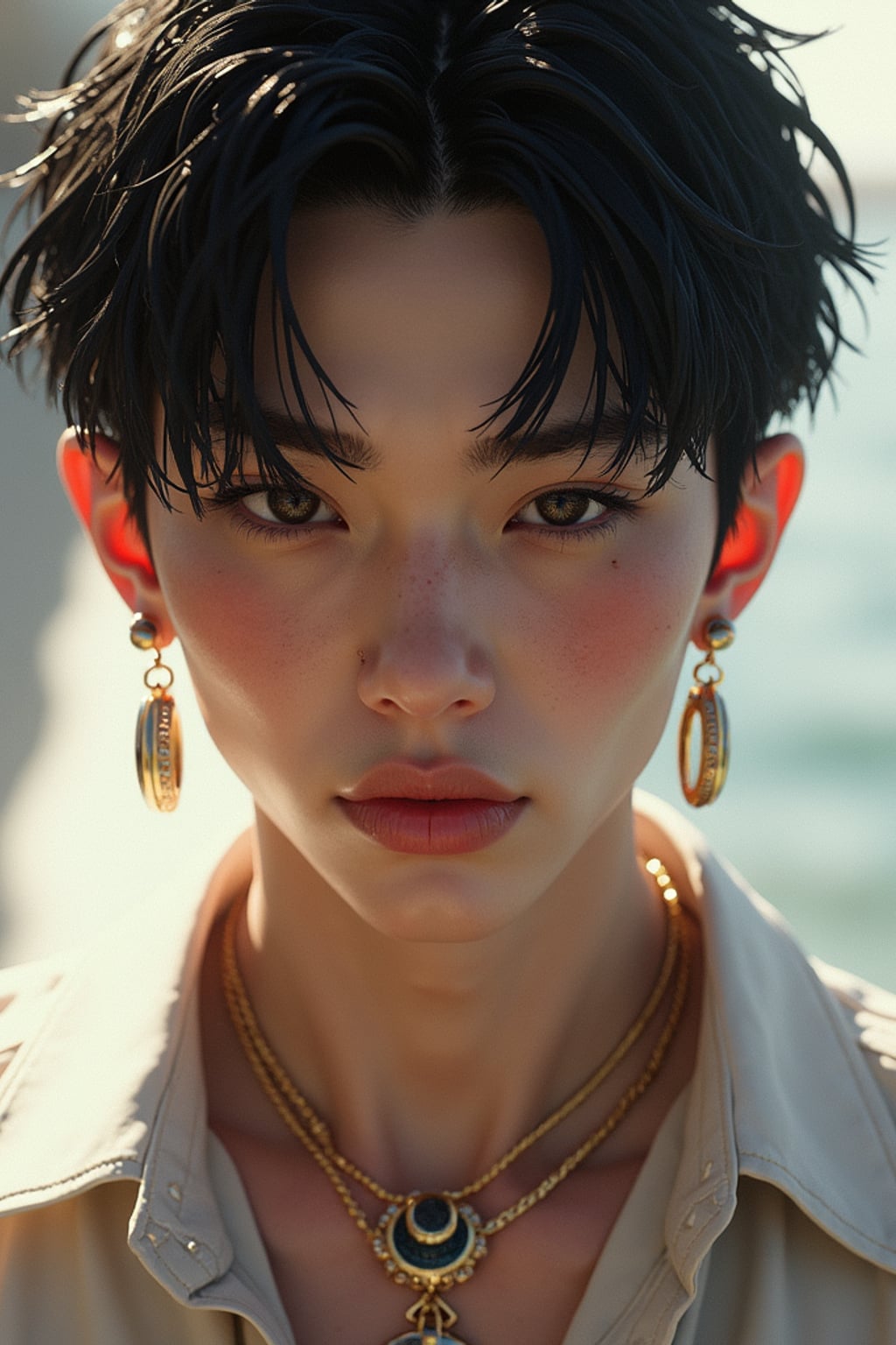 a beautiful fashion charming dreamlike man with lv jewelry, character art, art by artgerm lau and wlop and and ilya kuvshinov and john singer sargent, hyperdetailed, 8 k realistic, symmetrical, frostbite 3 engine, cryengine, dof, trending on artstation, digital art