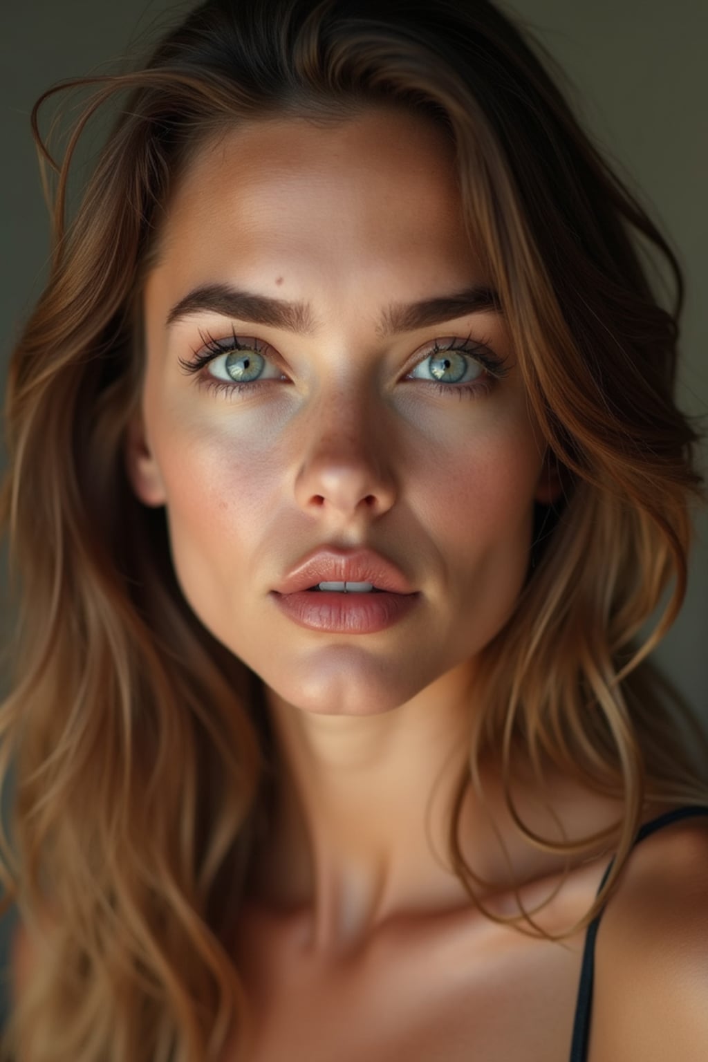 woman wearing  bikini or lingerie in  FHM maxim centerfold photoshoot. intact eyes, symmetrical eyes, realistic skin texture. hyper realistic eyes. photorealistic