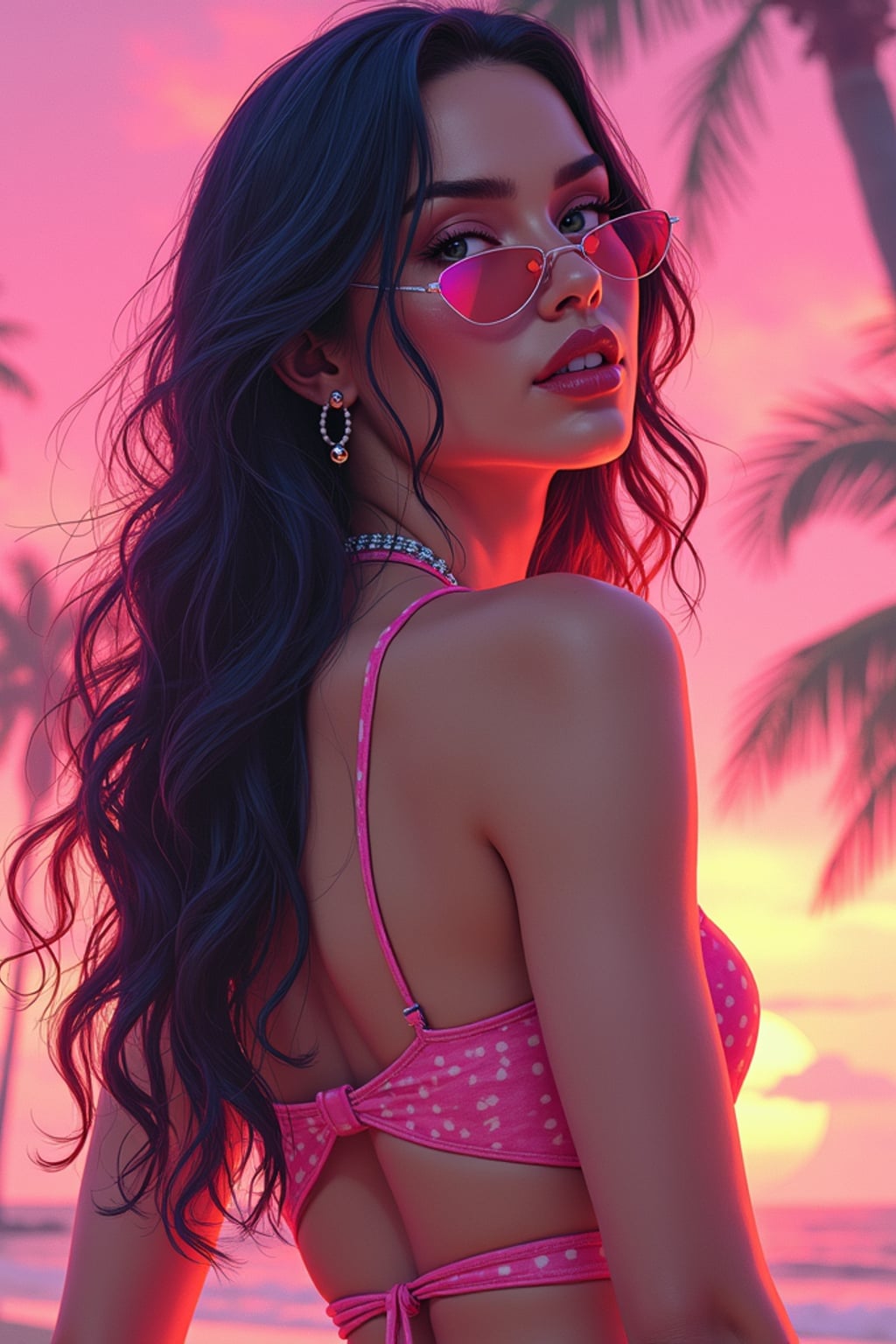 woman, gta vice city cover art, borderlands style, celshading, trending on artstation, by rhads, andreas rocha, rossdraws, makoto shinkai, laurie greasley, lois van baarle, ilya kuvshinov and greg rutkowski