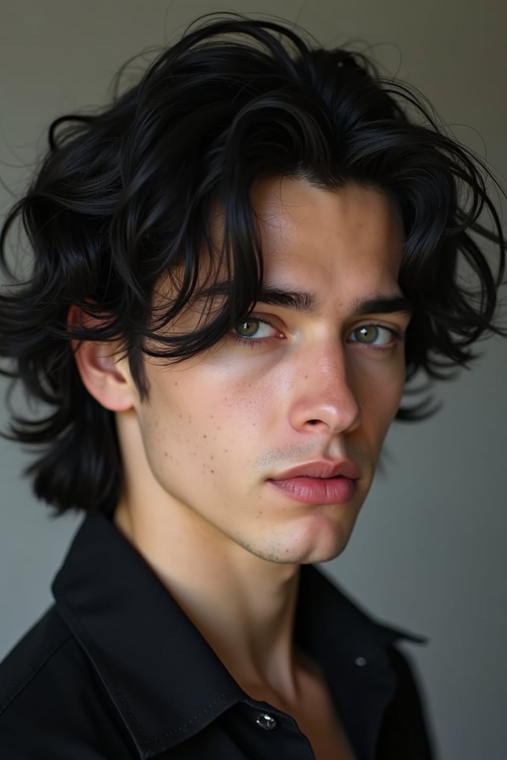 man with black hair dyed