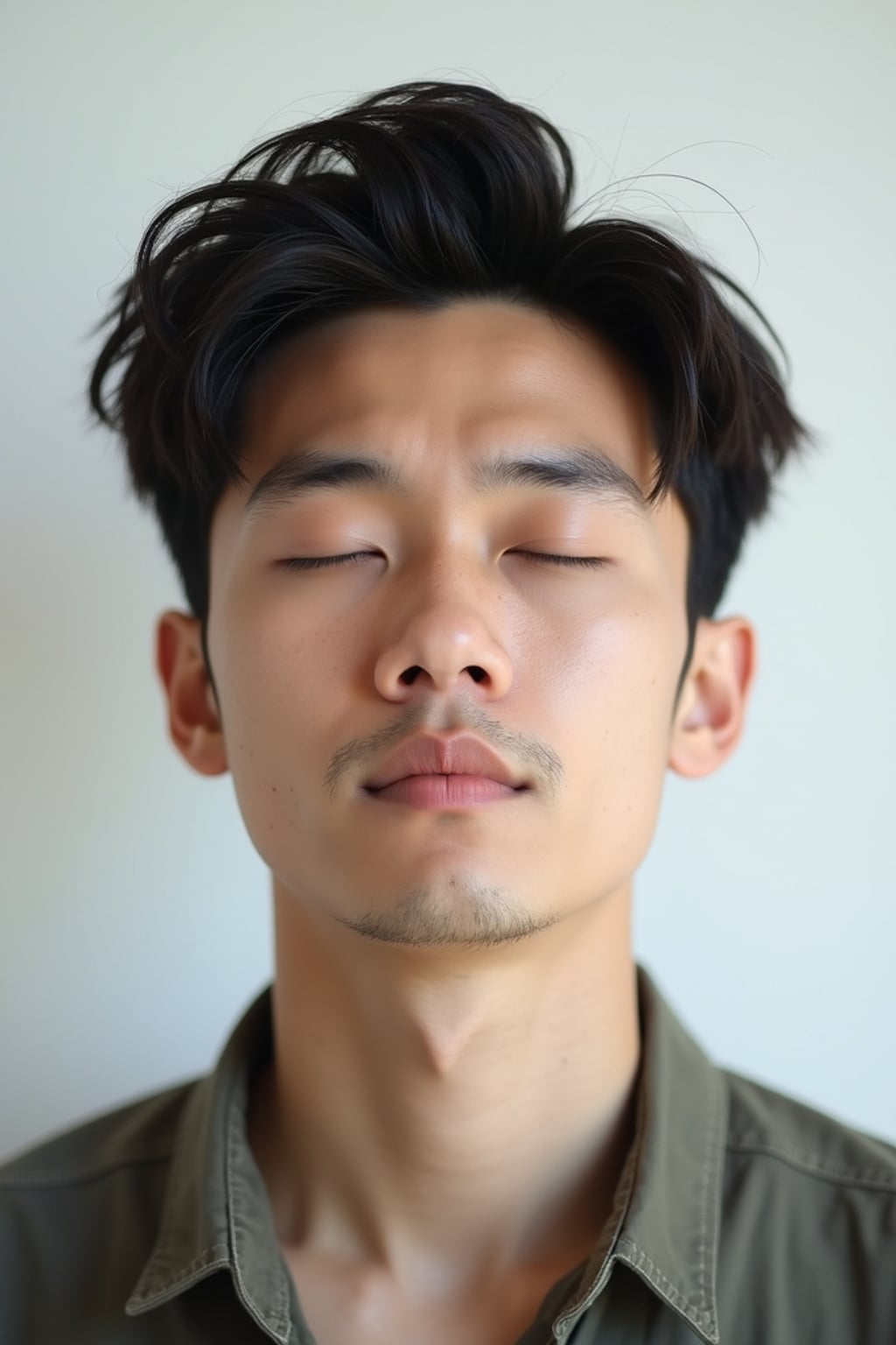 closed eyes, eyes closed man, blank background