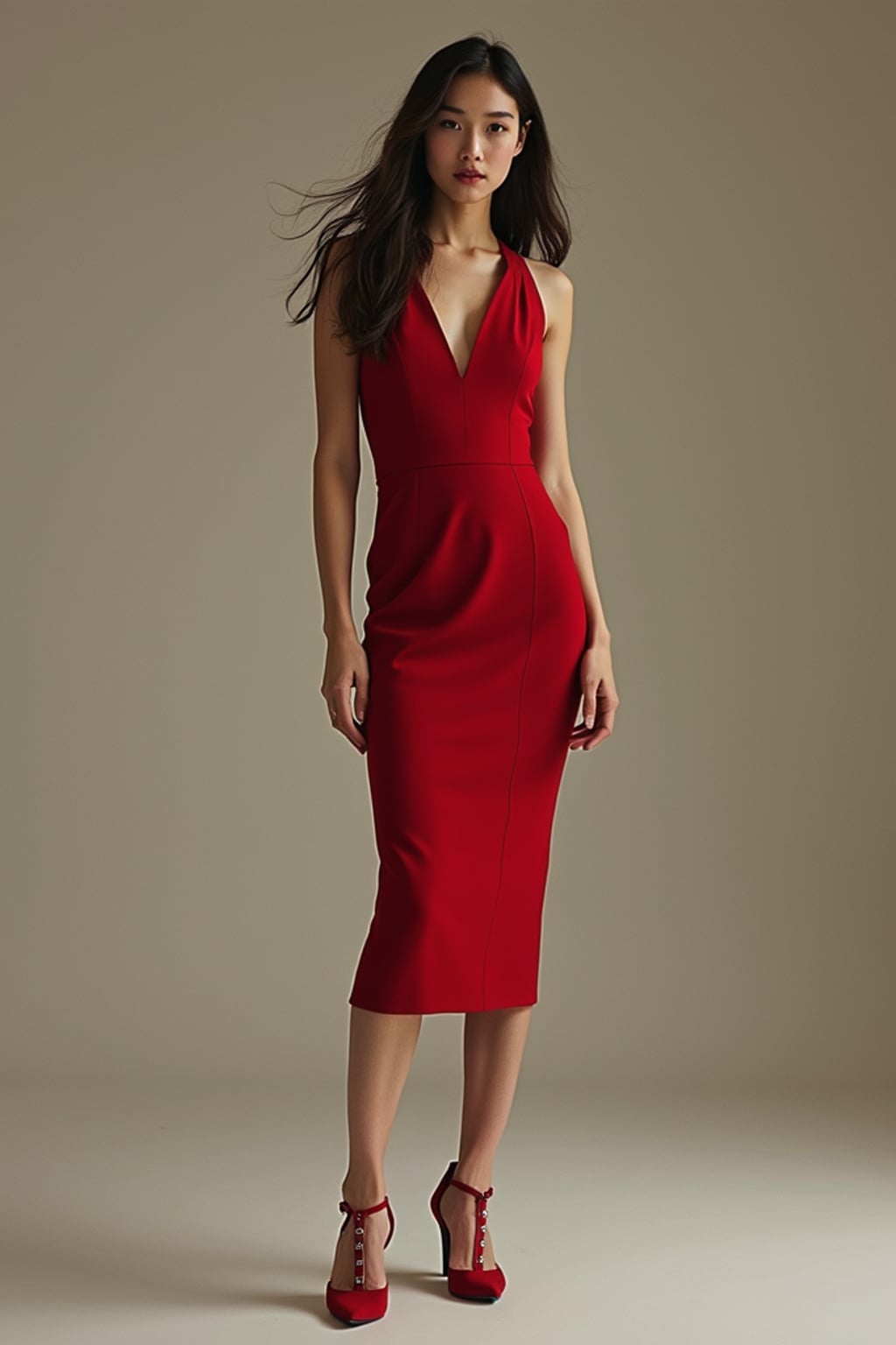 woman wearing bodycon dress  in try on fashion shoot for Zara Shein H&M