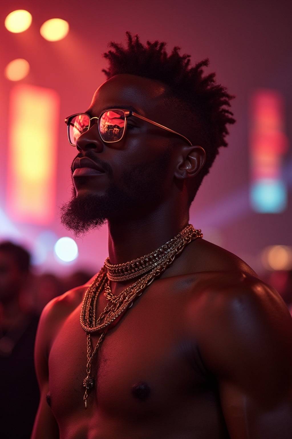 masculine  man enjoying a concert or music festival