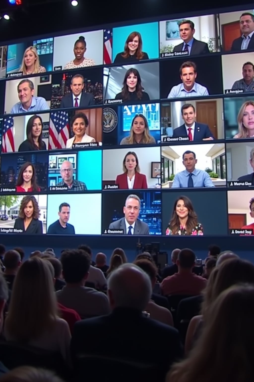 a fast-paced montage of tiktok, twitter, and youtube posts reacting to the anti-ai video protests. screens show influencers, journalists, and politicians debating ai-generated content. the chyron reads: 'social media explodes over ai video controversy.' viral hashtags appear on-screen: #stopaimanipulation, #humancreatorsmatter, #bandeepfakes