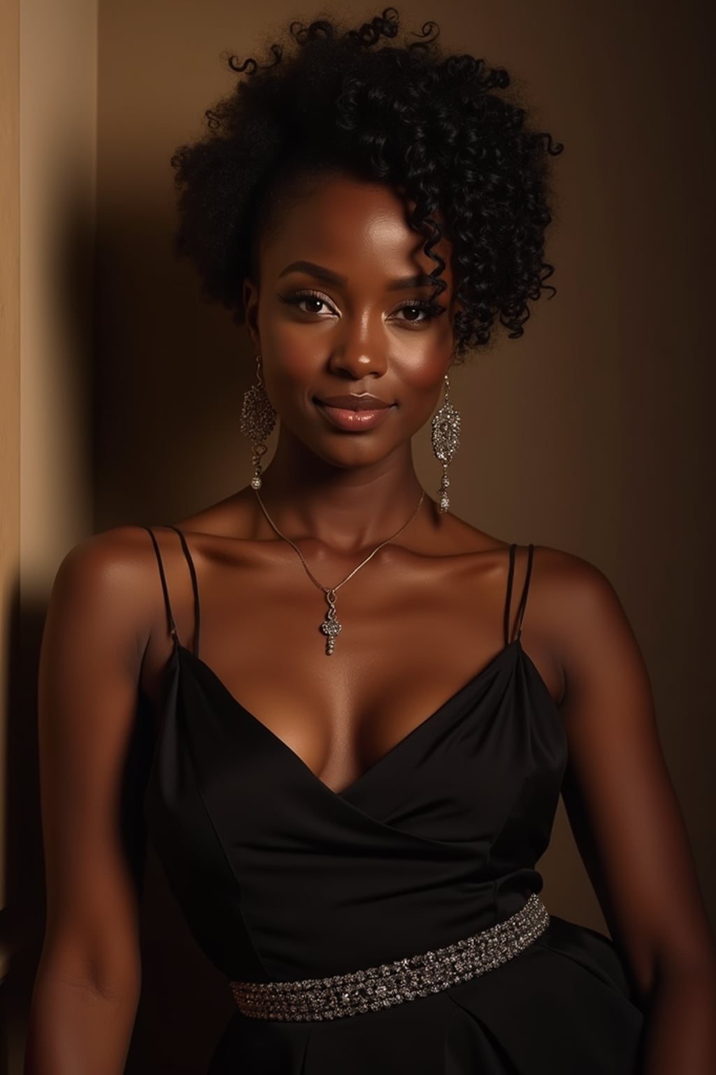 classy  feminine woman dressed in formalwear, ready for a night out
