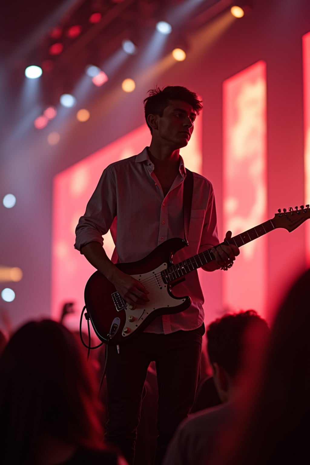 masculine  man enjoying a concert or music festival