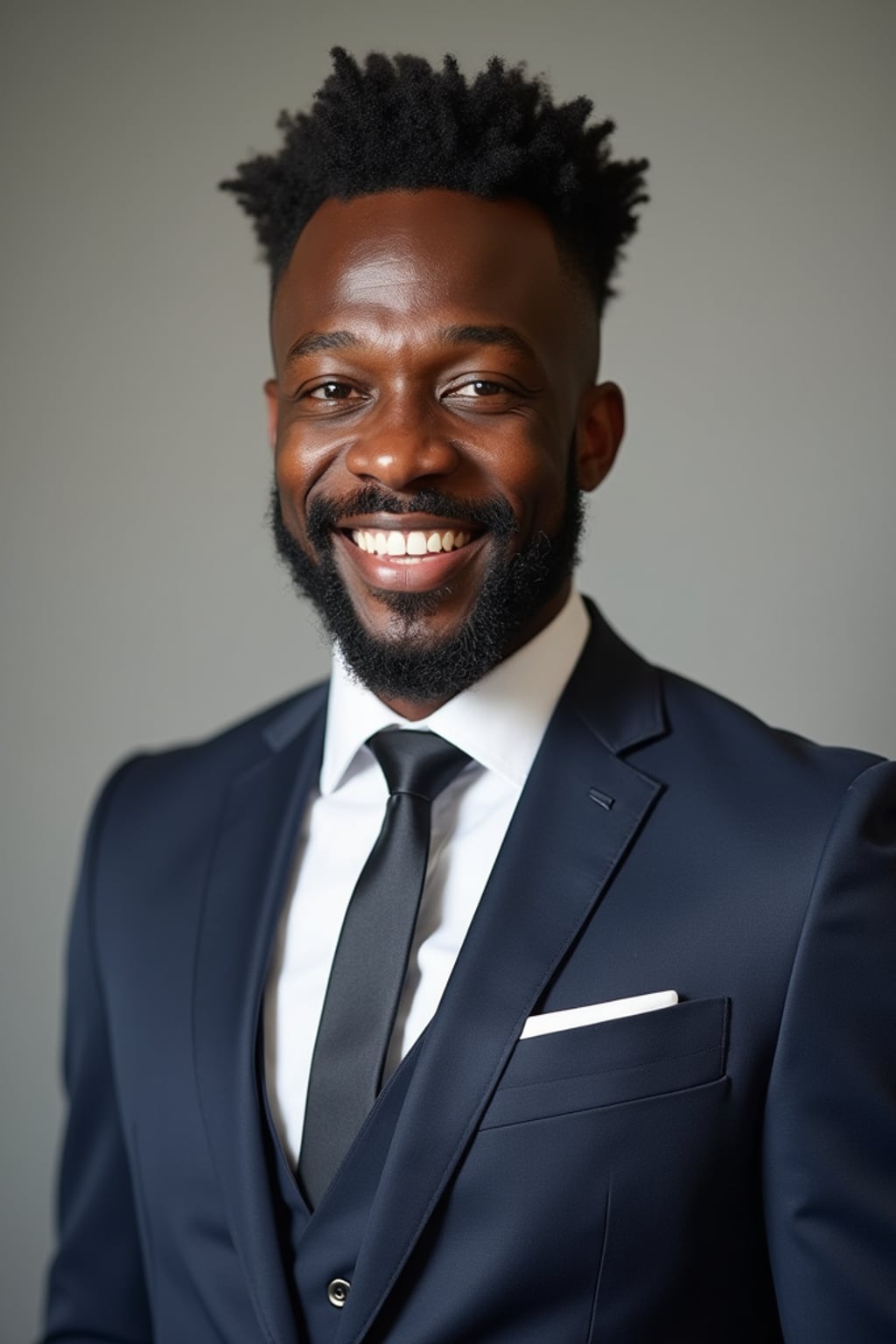 A professional lawyer headshot of a confident man, taken in a well-lit studio with a plain backdrop. The man is dressed in  a sharp suit with a neat tie and a confident expression. The lighting is soft and even, highlighting their facial features with a professional and authoritative expression. The focus is sharp, capturing the man's eyes and engaging smile, creating a perfect headshot for law firm profiles and professional branding.