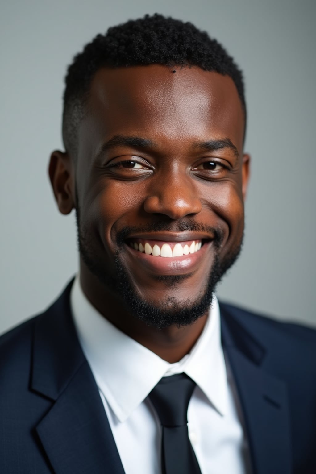 A professional lawyer headshot of a confident man, taken in a well-lit studio with a plain backdrop. The man is dressed in  a sharp suit with a neat tie and a confident expression. The lighting is soft and even, highlighting their facial features with a professional and authoritative expression. The focus is sharp, capturing the man's eyes and engaging smile, creating a perfect headshot for law firm profiles and professional branding.