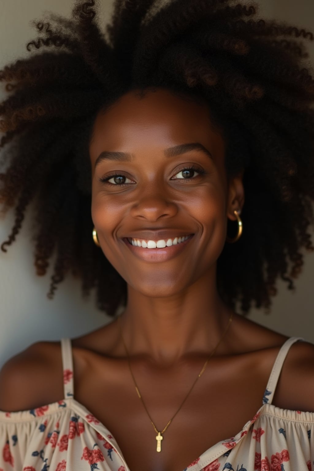 an attractive  feminine woman with a captivating smile
