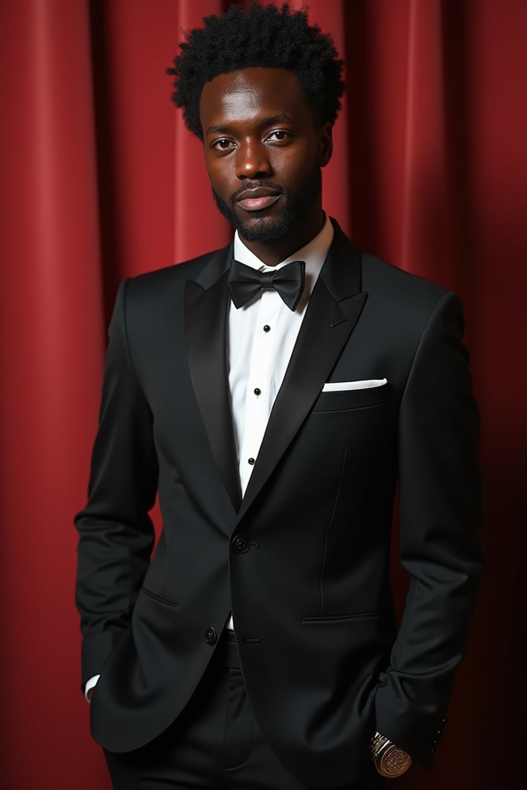 an elegant masculine  man attending a formal event