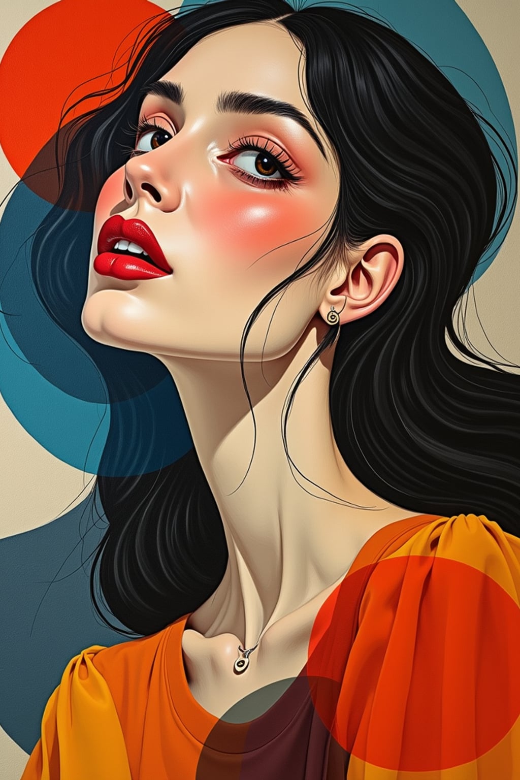 Artistic portrait of woman in cubist style. Geometric shapes, abstract forms . Picasso-inspired artwork.