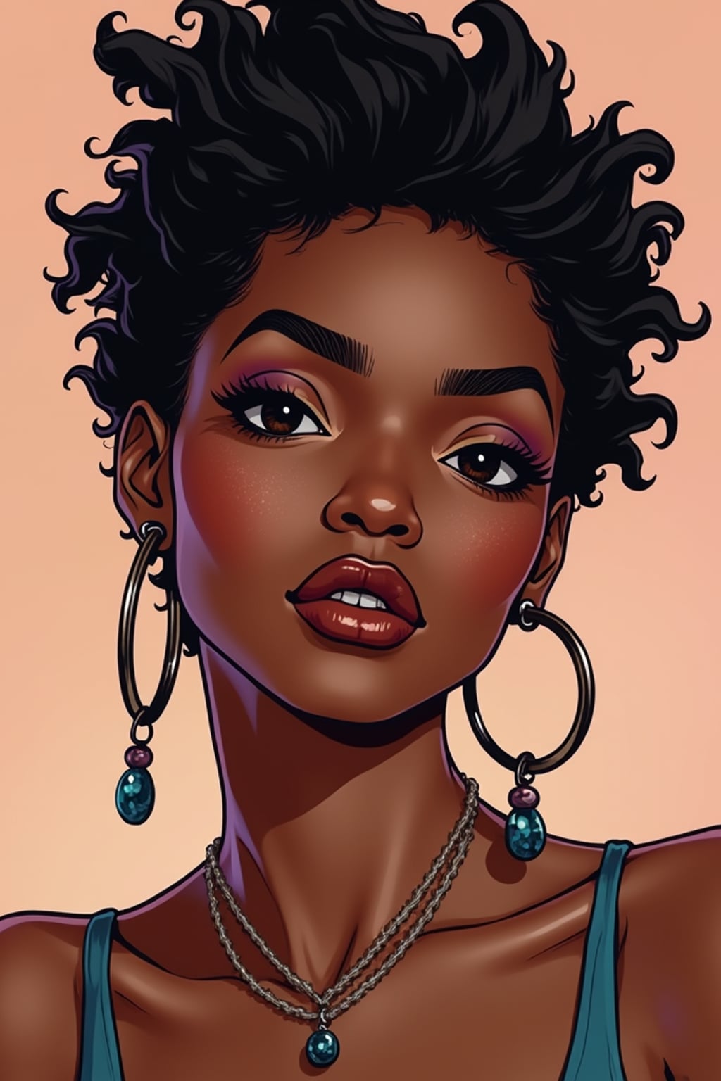 Full body portrait of woman as a digital illustration. Stylized features, artistic rendering . Digital art aesthetic.